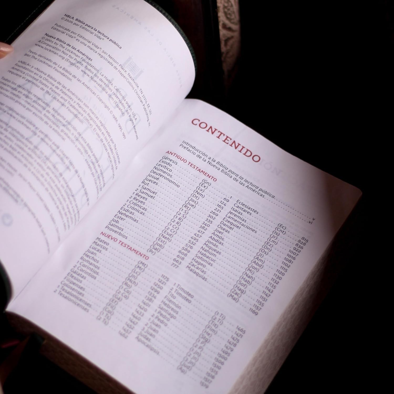 NBLA, Biblia para la Lectura Pública, Versificada, Letra Grande, Piel de Cabra,